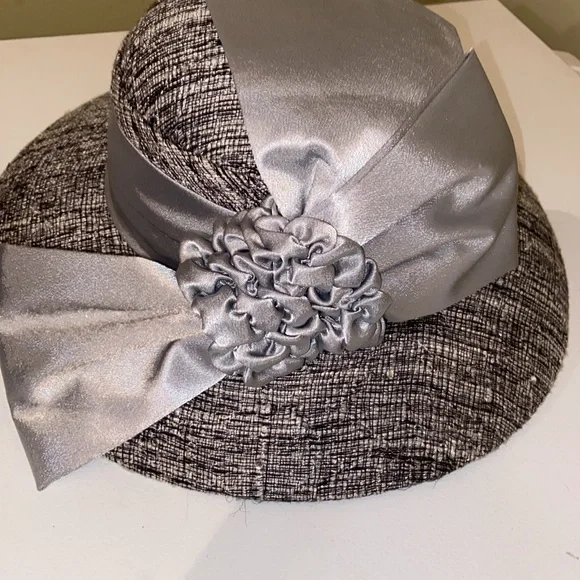 Beautiful Black & Silver Church Dress Hat by Faith display picture 3